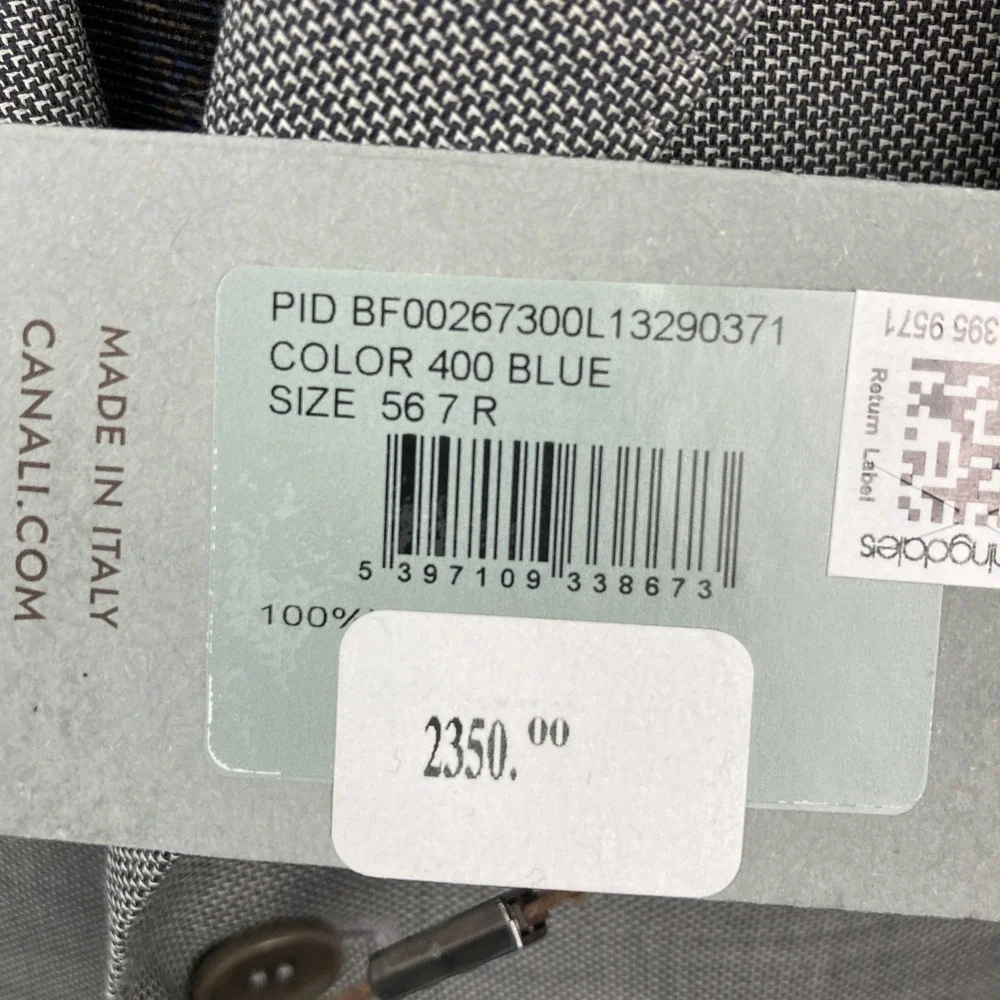 CANALI Men's Slim Fit‎ 100% Wool Grey Woven Suit, Size 46R (56 EU)